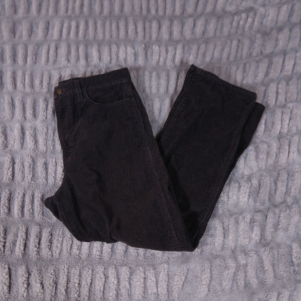 UNIQLO U Black Corduroy Pants Straight Leg 31 inch Cotton Casual Trousers
